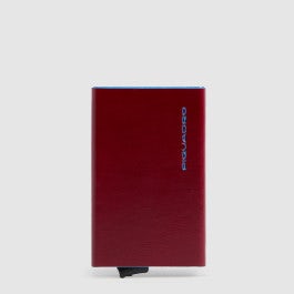 Porta carte di credito pelle,meccanismo in metallo